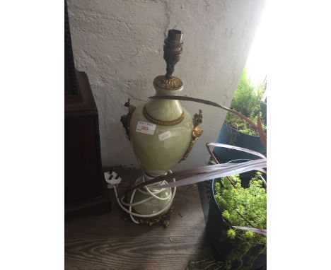 ONYX STYLE AND BRASS LAMP