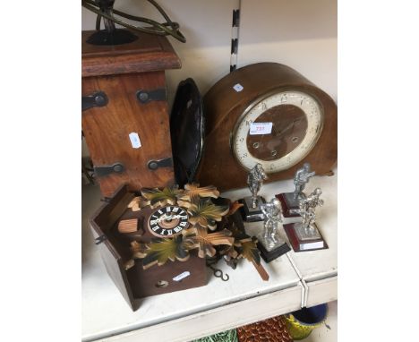 CUCKOO CLOCK. LAMP, CLOCK AND FIGURES