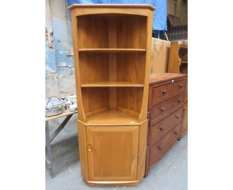 ERCOL GOLDEN DAWN OPEN CORNER BOOKCASE 