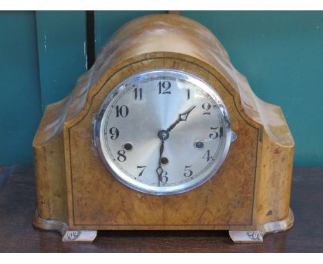 WALNUT CASED WESTMINISTER CHIMED CLOCK 