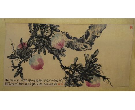 HIGHLY DECORATIVE WALL HANGING CHINESE SCROLL 