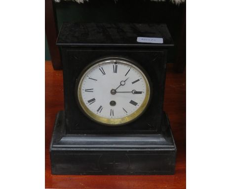 BLACK SLATE MANTLE CLOCK