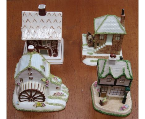 FOUR COALPORT CERAMIC COTTAGES