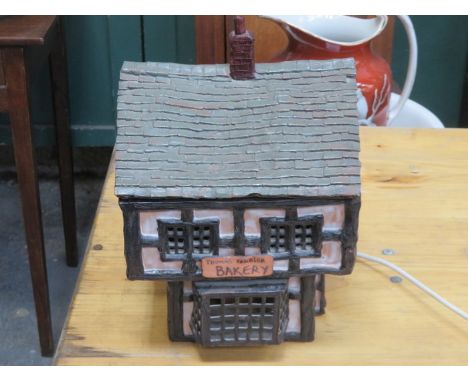 THOMAS FARRIER BAKERY CERAMIC HOUSE FORM LAMP 