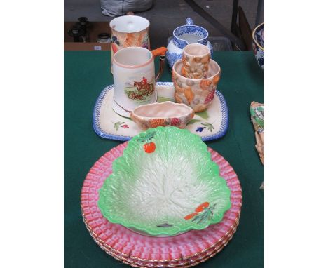 PARCEL OF VARIOUS CERAMIC INCLUDING BLUE AND WHITE JUG, ETC. 