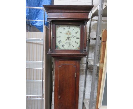 OAK CASED LONGCASE CLOCK WITH HANDPAINTED AND ENAMELLED DIAL, BY W EVANS SHREWSBURY, FOR RESTORATION 