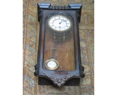 MAHOGANY CASED WALL CLOCK 