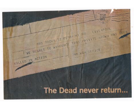 ‘The Dead never return… / … BUT the P.O.W. returns home safely!’ Second World War&nbsp; airborne German Propaganda leaflet, f