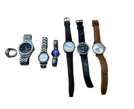 Assortment of 7 Watches. Includes Pulsar, Sekonda, Timex, Tissot and Storm. A storm finger watch.Please see sale description/