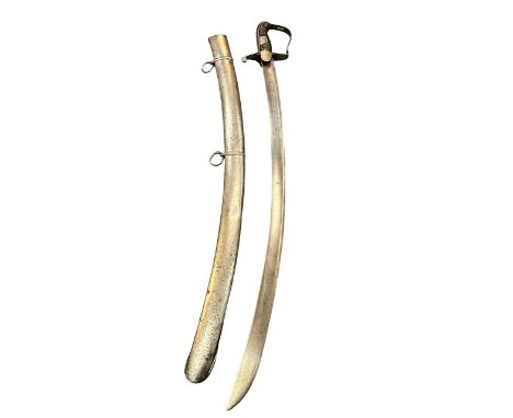 1796 Pattern Light Cavalry Trooper’s Sword of regulation type, with curved blade broadening towards the tip, stamped 'Wooley 
