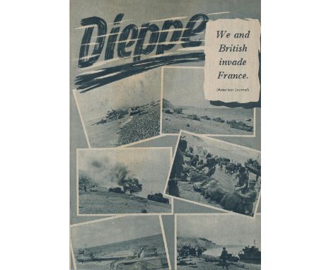 ‘Dieppe / We and British invade France. (American Journal)’ (8.1942) Second World War airborne German Propaganda leaflet, fou