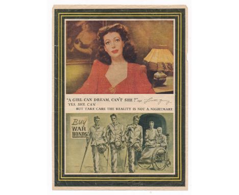 “A Girl Can Dream, Can’t She?” Second World War airborne German Propaganda leaflet, front depicts American actress Loretta Yo