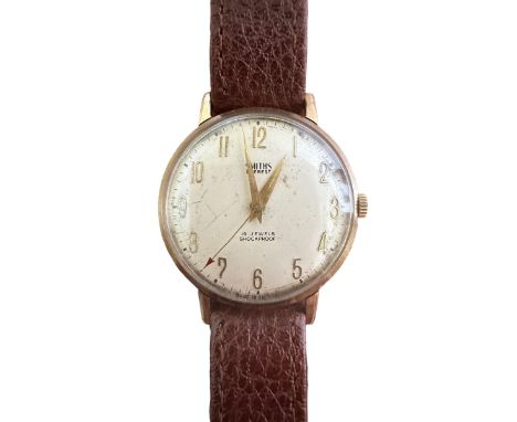 1960s Smiths Everest 9ct gold wristwatch, made in England, 19 Jewel, manual wind, in working order.Please see sale descriptio