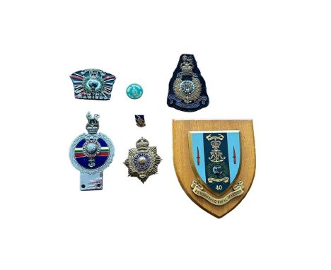 Royal Marines (Gibraltar) – Selection of items to include; a hand painted Royal Marines Gibraltar belt buckle, a J.R. Gaunt L