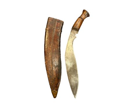 Second World War (WWII) British Army Gurkha Kukri, steel blade, wooden handle. Marked 4611 to blade, carved ‘ANZAC’ to handle