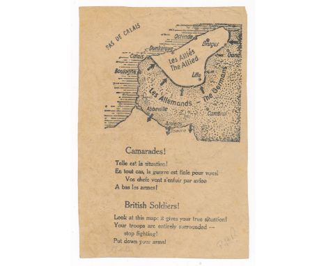 ‘British Soldiers! Look at this map: it gives you the true situation!’ (1940) Second World War airborne German Propaganda lea