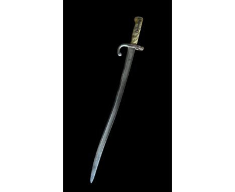 French chassepot bayonet, inscribed to spine of blade, total length 70cm, without scabbard.