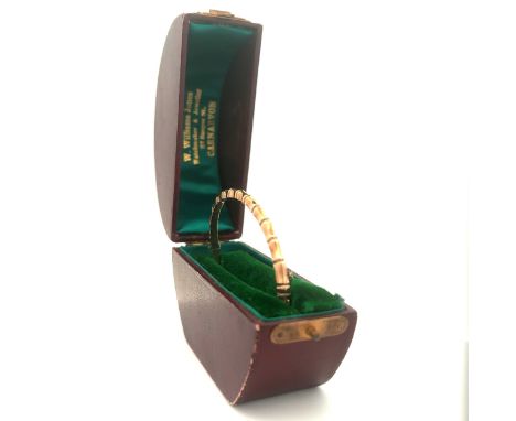 A 9ct gold hinged bangle, hallmarks for Birmingham. Weight 5.03g approx.Please see sale description/information for condition