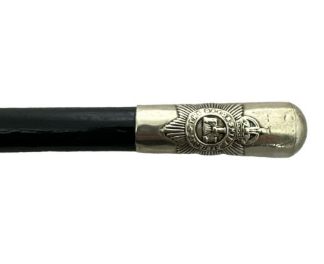 A Devonshire Regiment swagger stick, length 70cm. 