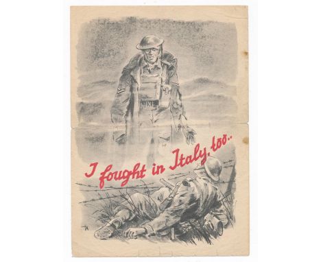 ‘I fought in Italy, too…’ Second World War airborne German Propaganda leaflet depicting the ghost of a dead soldier talking t