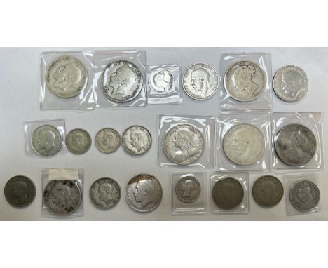19th and 20th Century pre-decimal silver collection, in mixed condition, with ranges of half crowns, florins, shillings, sixp