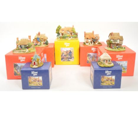 Lilliput Lane - A collection of seven 20th Century Lilliput Lane cottage model figures all in original boxes, some with certi