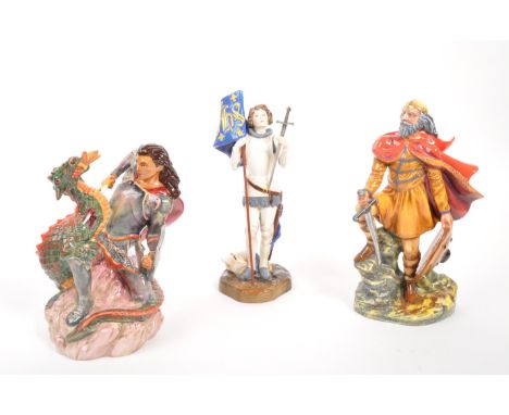 Royal Doulton - Two porcelain china Royal Doulton figurines in the form of knights comprising of Joan of Arc HN3681 and Alfre