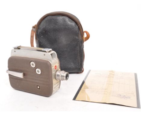 Kodak Cine Reliant Camera made in USA by Eastman Kodak Co in 1950s. Complete with original leather carry case. Accompanied by