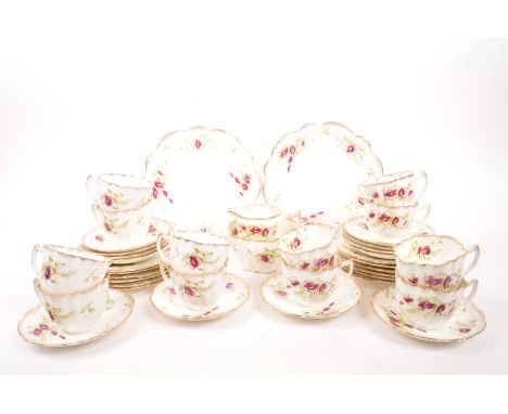 J H C &amp; Co Longton, England - A vintage 20th century Wellington china porcelain tea service set. To include cups, saucers