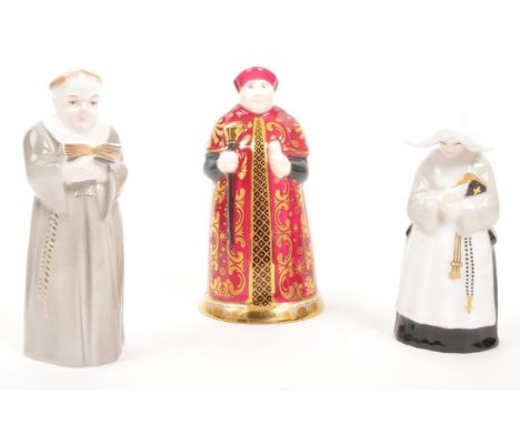 Royal Worcester - A collection of three porcelain china Royal Worcester candle snuffers. Comprising of a limited edition of 5