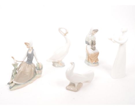 Nao for Lladro / Royal Doulton - A collection of five porcelain china figurines comprising of four Nao for Lladro figures to 