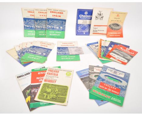 England Football - Sporting interest - A collection of mid 20th century England international football programmes. The collec