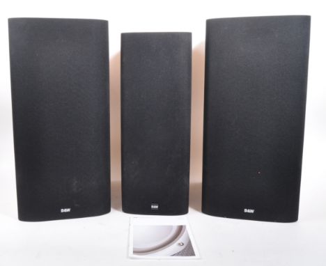 Bowers &amp; Wilkins - A collection of B&amp;W oak cased Hi-Fi audio speakers. The collection consisting of two DM602 S3 moni