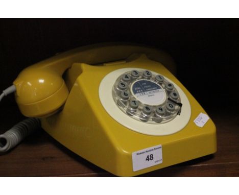 Yellow push button telephone