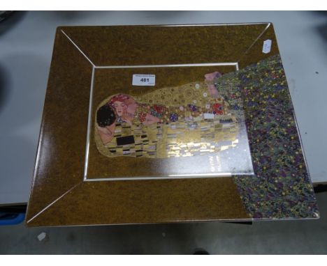 Goebel Artis Orbis 'The Kiss' Gustav Klimt rectangular bowl 420/1500 plus another