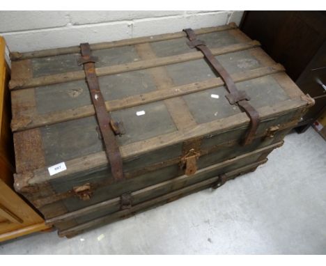 A travelling trunk with iron mounts 