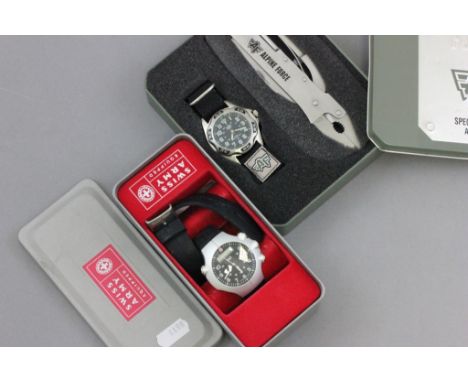 Two boxed gents wristwatches to include; Swiss Army & Alpine Force with multi tool