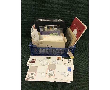 A basket of Wanderer stamp album and quantity of first day covers 