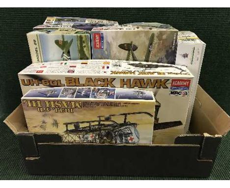 Box of various model kits -by Tamyia, Accademy, Twenty first century toys etc.