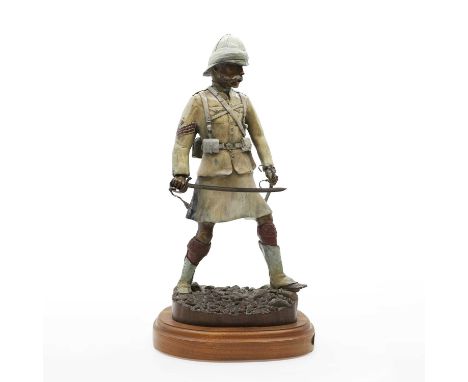 Keith Thorne, 'His Officer's Sword', numbered 3/50, on a rotating wood plinth, with title plaque, 46.5cm high, 51.5cm high ov