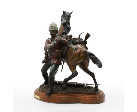 Keith Thorne, 'Zulu', inscribed 'AP', on a rotating wood plinth, with title plaque, 53cm high, 57cm high overall
