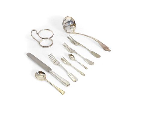 A collection of silver and silver plated items, to include, a cased set of eight teaspoons, by Atkin Brothers, Sheffield 1941