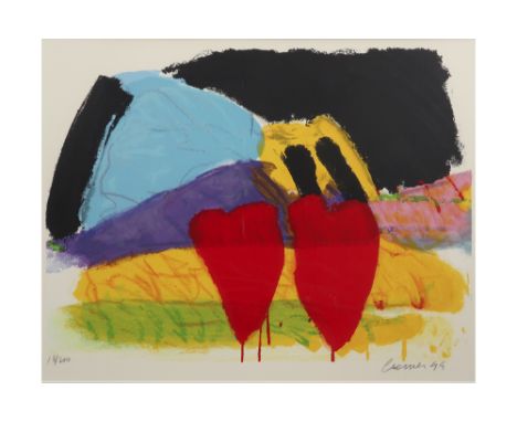 Jan Cremer signed lithograph printed in colors - dated (19)95 || CREMER JAN (° 1940) kleurlitho n° 18/200 : "Abstracte compos