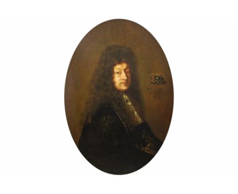 18th Cent. oval oil on canvas with a portrait of M. Amelot at 33 years (family from Ghent) || Achttiende eeuws ovaal olieverf