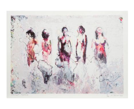Ulrike Bolenz signed print in colors dated 2021 || BOLENZ ULRIKE (° 1958) print in kleur n° 2/130 getiteld "5 Kontinenten - 5