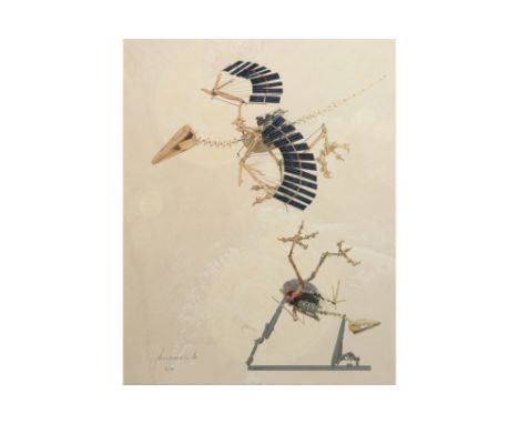 Panamarenko signed mixed media "Archaeopterix" print || PANAMARENKO (PS VAN VAN HERREWEGHE HENRI ) (1940 - 2019) werk in geme