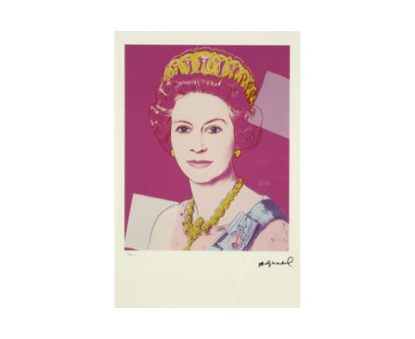 plate signed Andy Warhol "Queen Elizabeth" lithograph printed in colors from the portfolio "Reigning Queens" || WARHOL ANDY (