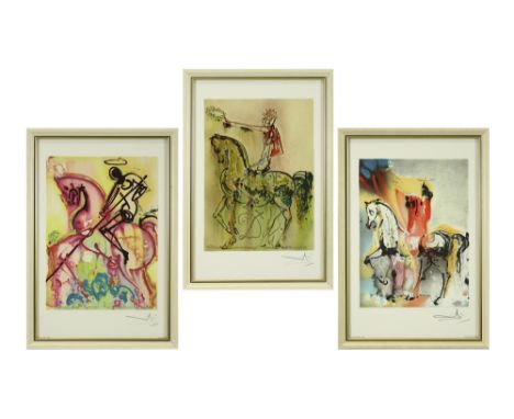 series of three Salvador Dali plate signed lithographs printed in colors || DALI SALVADOR (1904 - 1989) serie van drie kleurl