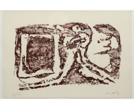 Alechinsky signed lithograph  || ALECHINSKY PIERRE (° 1927) litho n° 38/65 : "Compositie"  -  38 x 56,5 getekend 