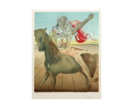 Salvador Dali signed lithograph printed in colors with a typical surrealist style theme || DALI SALVADOR (1904 - 1989) kleurl